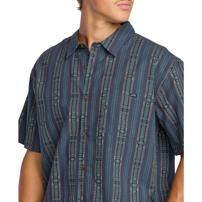 Camisa-Para-Hombre-Manga-Corta-Sundays-Jacquard-SS-Azul-Billabong