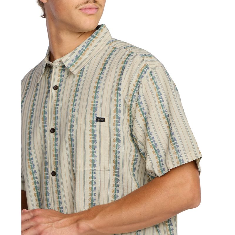 Camisa-Para-Hombre-Manga-Corta-Sundays-Jacquard-SS-Beige-Billabong