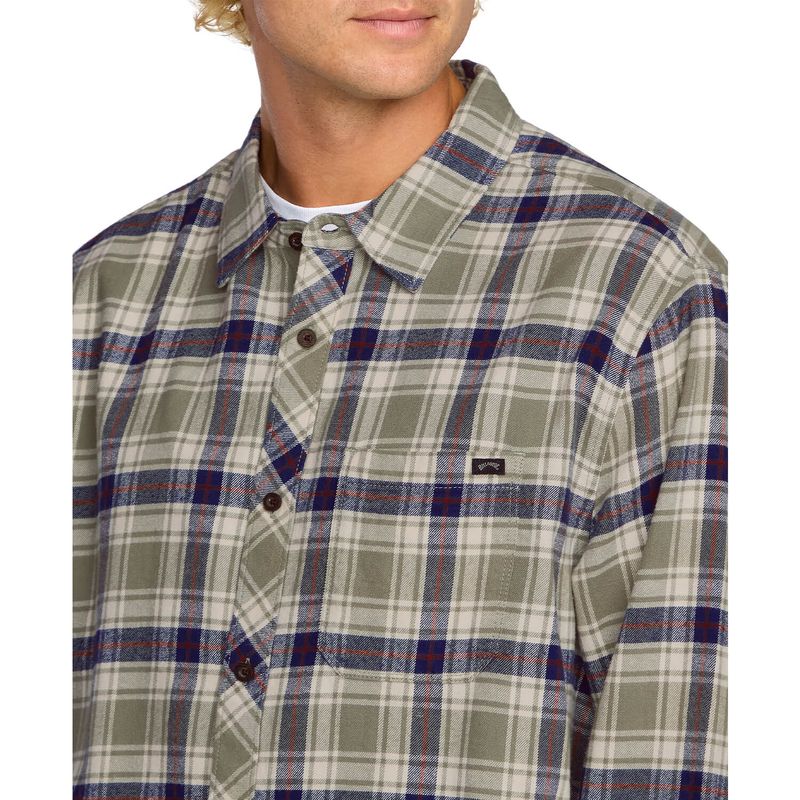 Camisa-Para-Hombre-Manga-Larga-Coastline-Flannel-Verde-Billabong