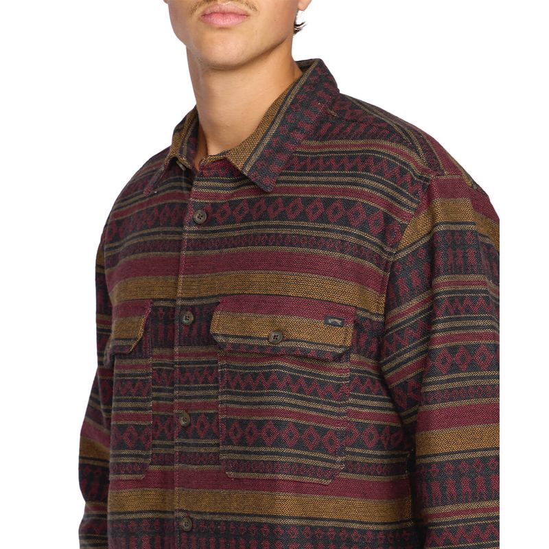 Camisa-Para-Hombre-Manga-Larga-Offshore-Jacquard-Flannel-Brick-Billabong