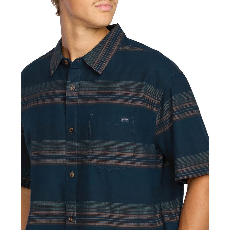 Camisa-Para-Hombre-Manga-Corta-All-Day-Stripe-SS-Azul-Billabong