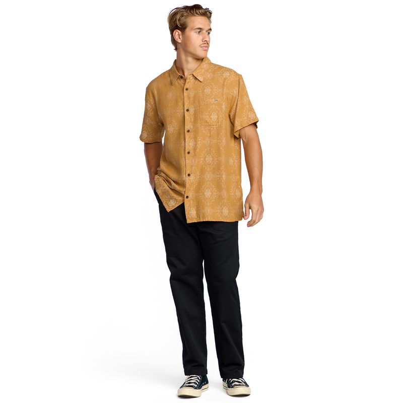 Camisa-Para-Hombre-Manga-Corta-Sundays-Jacquard-SS-Amarillo-Billabong