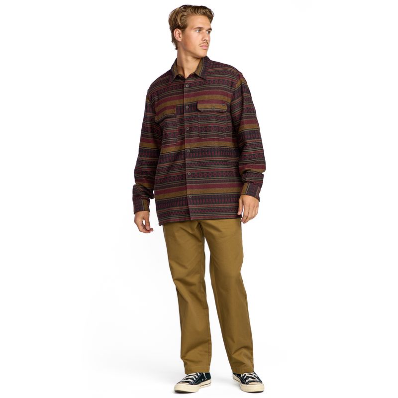 Camisa-Para-Hombre-Manga-Larga-Offshore-Jacquard-Flannel-Brick-Billabong
