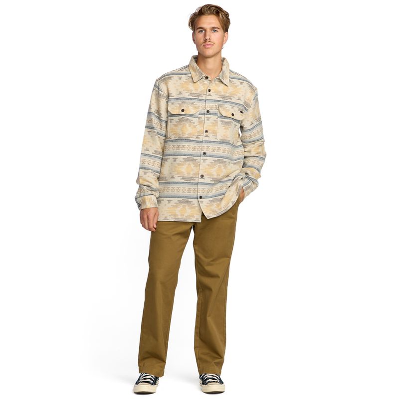 Camisa-Para-Hombre-Manga-Larga-Offshore-Jacquard-Flannel-Beige-Billabong