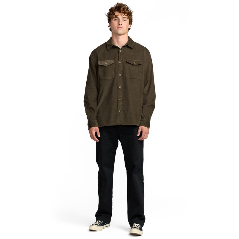 Camisa-Para-Hombre-Manga-Larga-Austin-Garage-Marron-Billabong