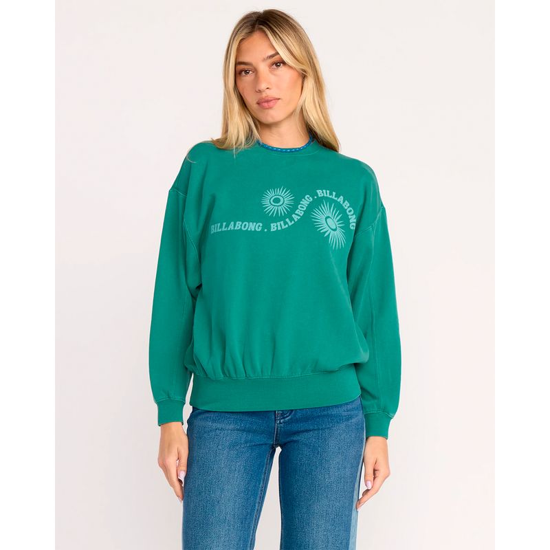 Polera-Para-Mujer-Polera-Time-For-Kendal-Crew-Verde-Billabong