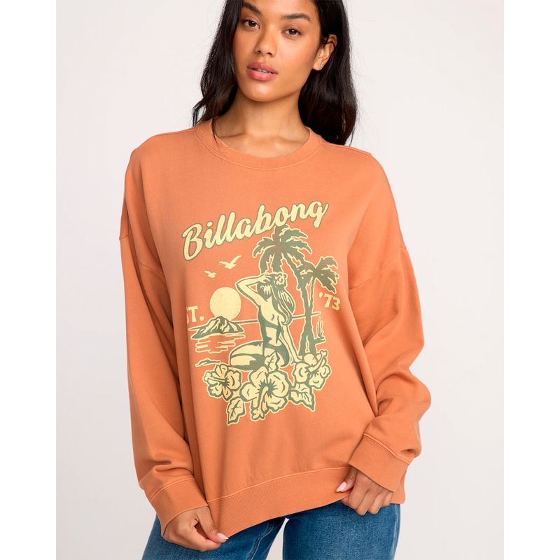 Polera-Para-Mujer-Polera-Echo-Crew-Naranja-Billabong
