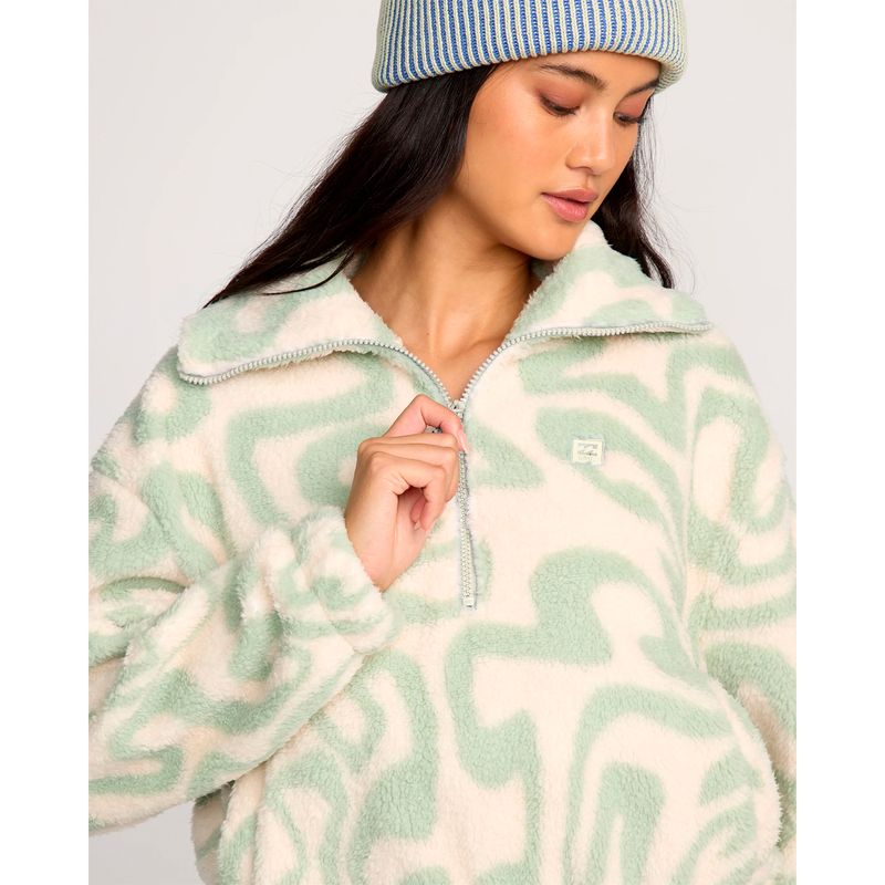 Polera-Para-Mujer-Polera-Barra-Half-Zip-Verde-Billabong