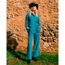 Camisa Para Mujer Manga Larga Fadeaway denim Shacket Celeste Billabong