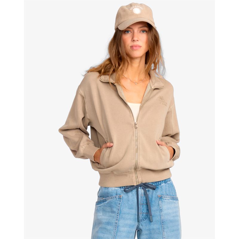 Polera-Para-Mujer-Polera-Sun-Lit-Zip-Beige-Billabong