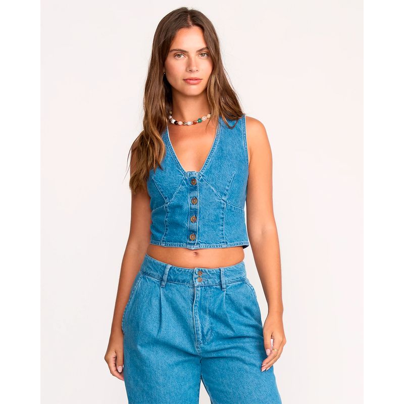 Top-Para-Mujer-Indigo-Skies-Celeste-Billabong