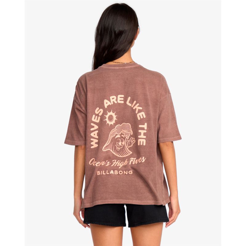 Polo-Para-Mujer-The-Great-Waves-Marron-Billabong