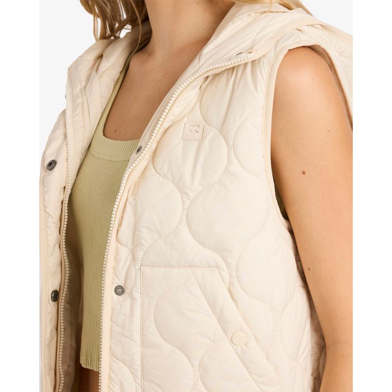 Chaleco-Para-Mujer-Cliffs-Quilted-Blanco-Billabong